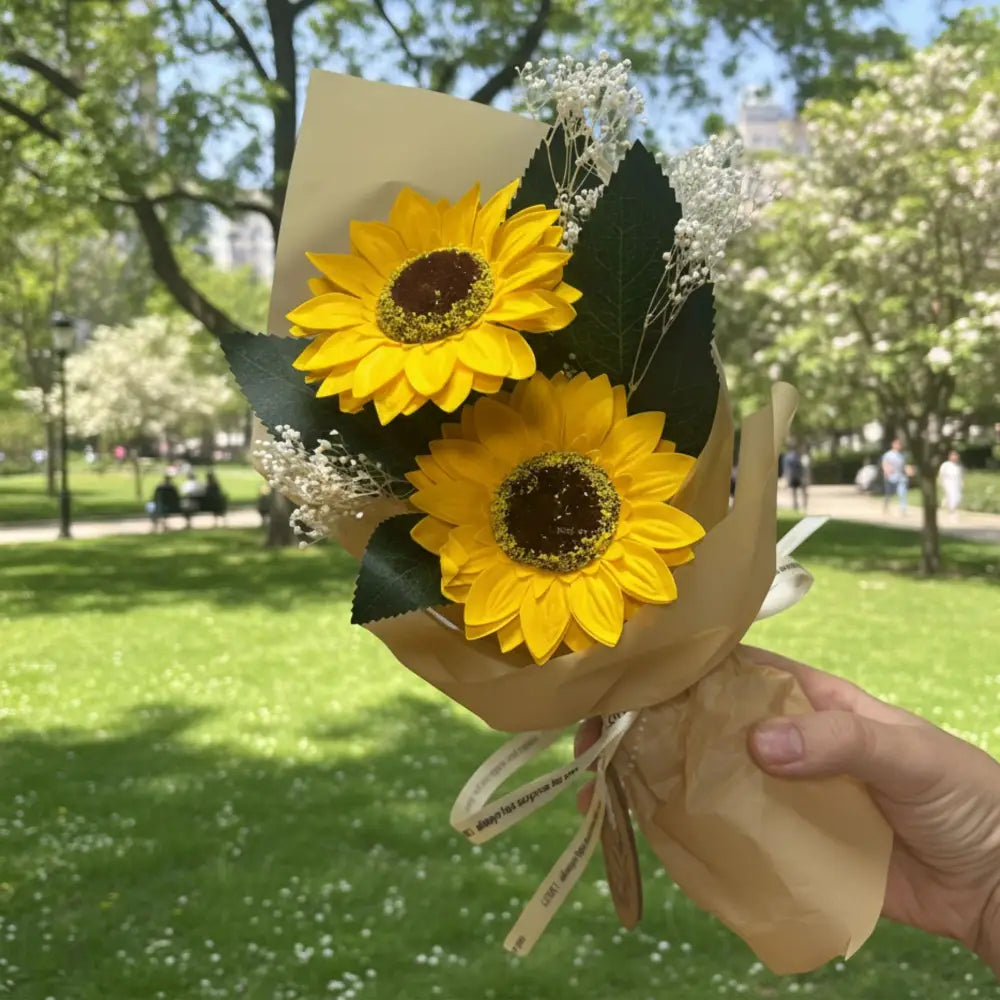 Fiori di sapone - Bouquet 2 girasoli - Ready to Retail Soap Flowers