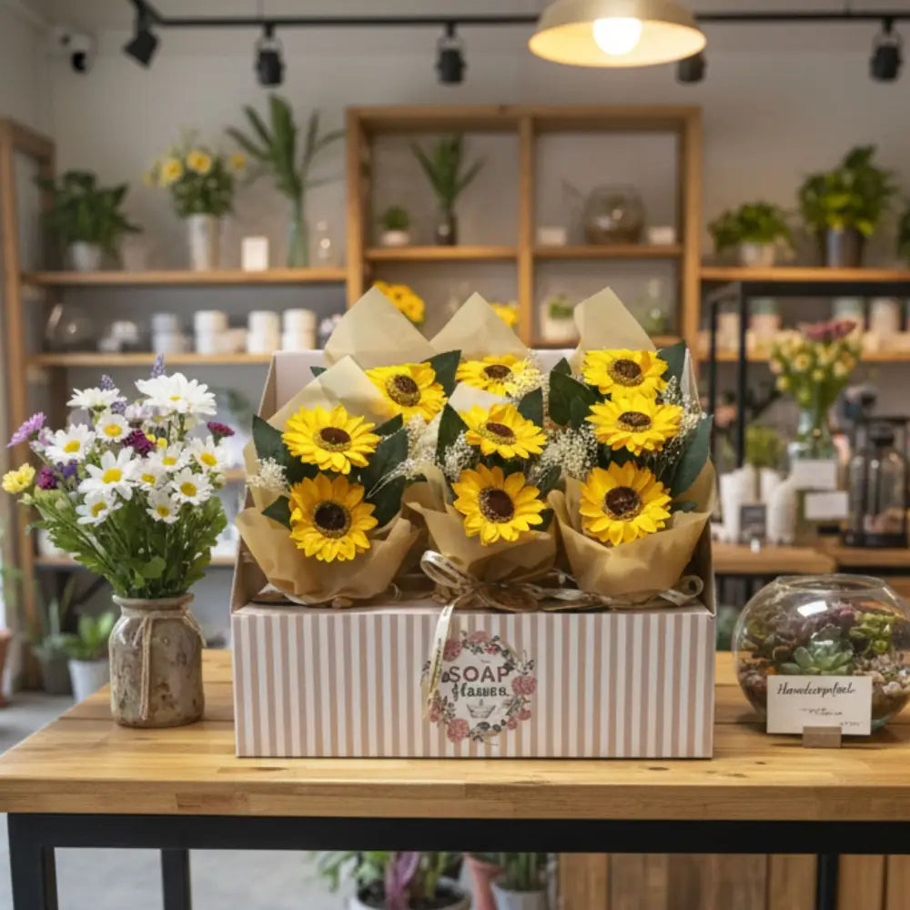 Fiori di sapone - Bouquet 2 girasoli - Ready to Retail Soap Flowers