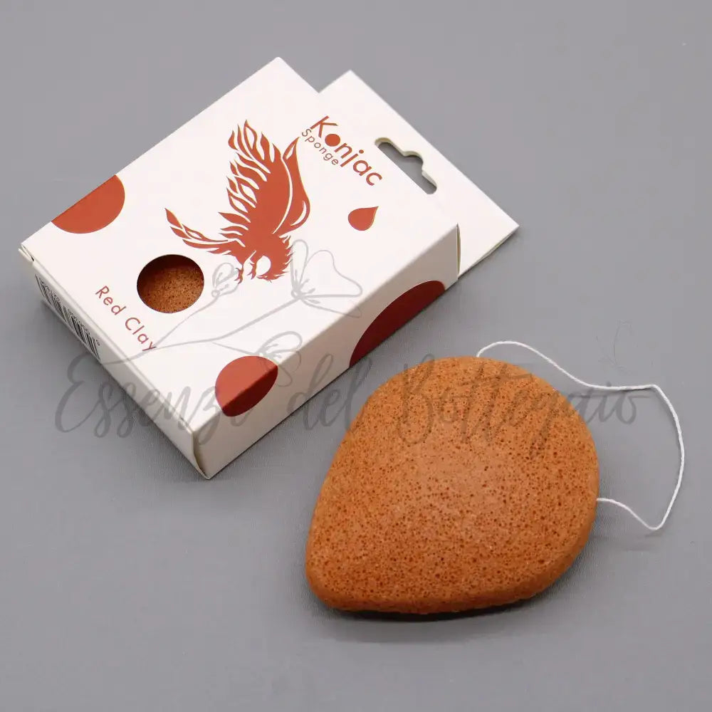 Spugna Konjac a Goccia - Argilla Rossa - Ringiovanente - Teardrop Konjac Sponge