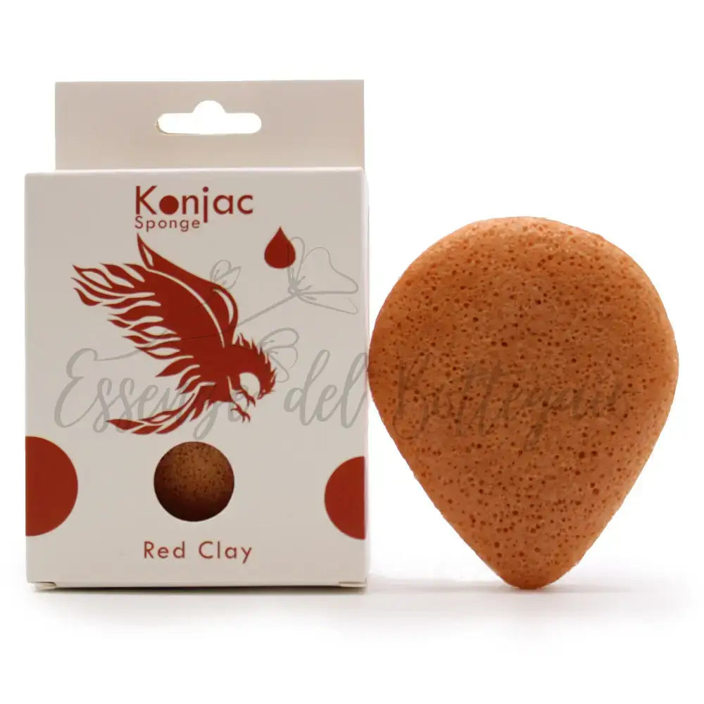 Spugna Konjac a Goccia - Argilla Rossa - Ringiovanente - Teardrop Konjac Sponge