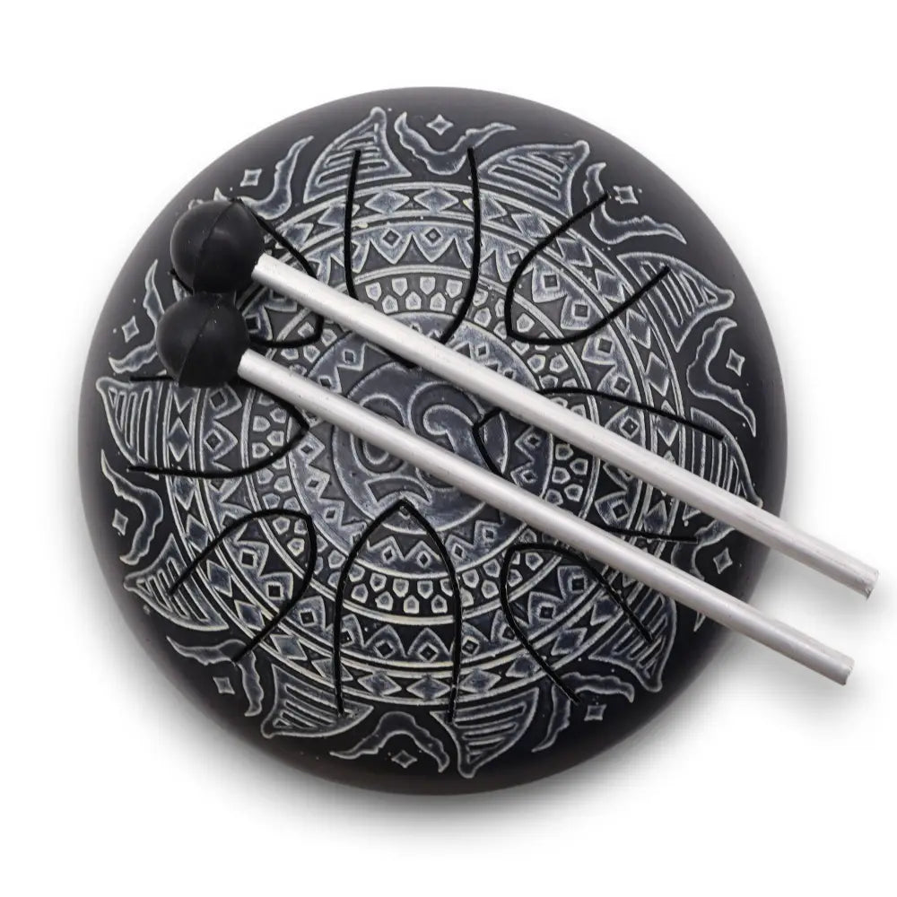 Steel Tongue Happy Drums Om Mandala Engraved - 16cm - Steel Tongue Happy Drums