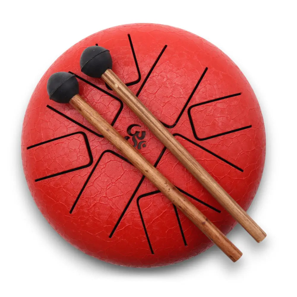 Steel Tongue Happy Drums Om Red- 16cm - Steel Tongue Happy Drums