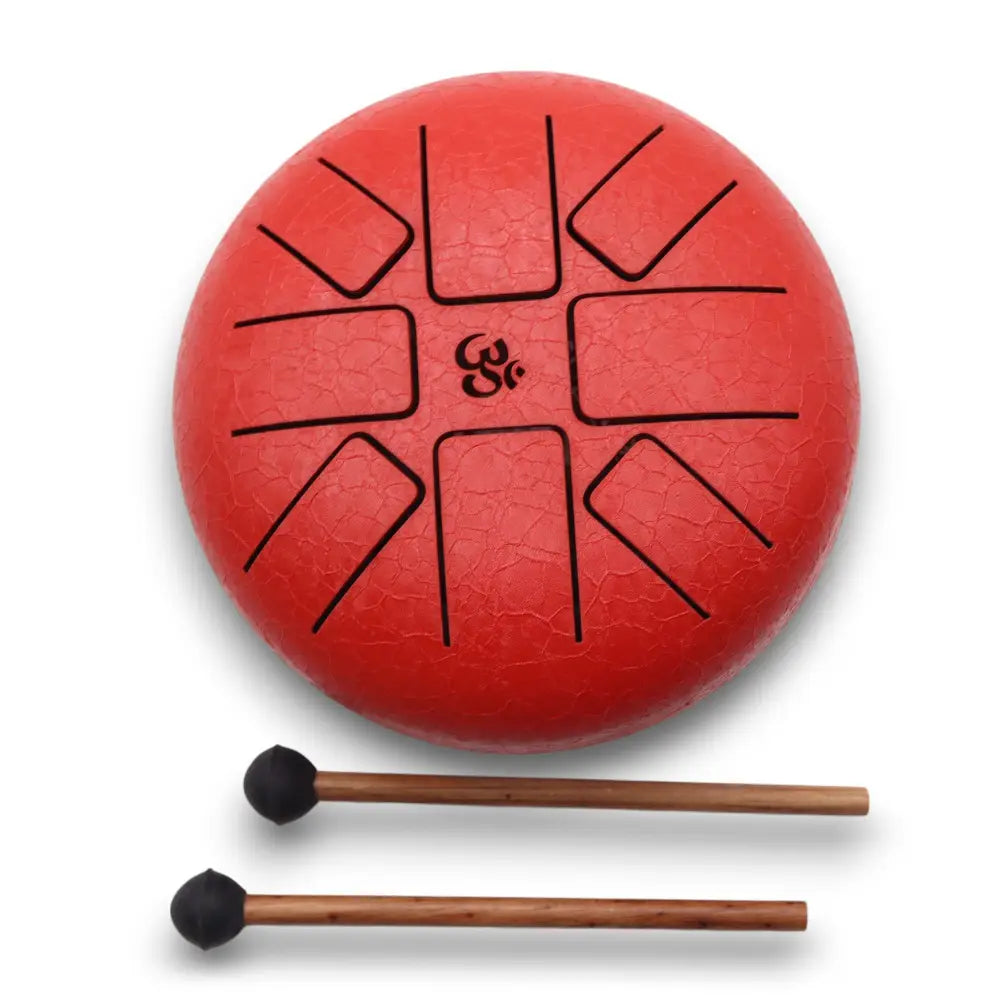 Steel Tongue Happy Drums Om Red- 16cm - Steel Tongue Happy Drums
