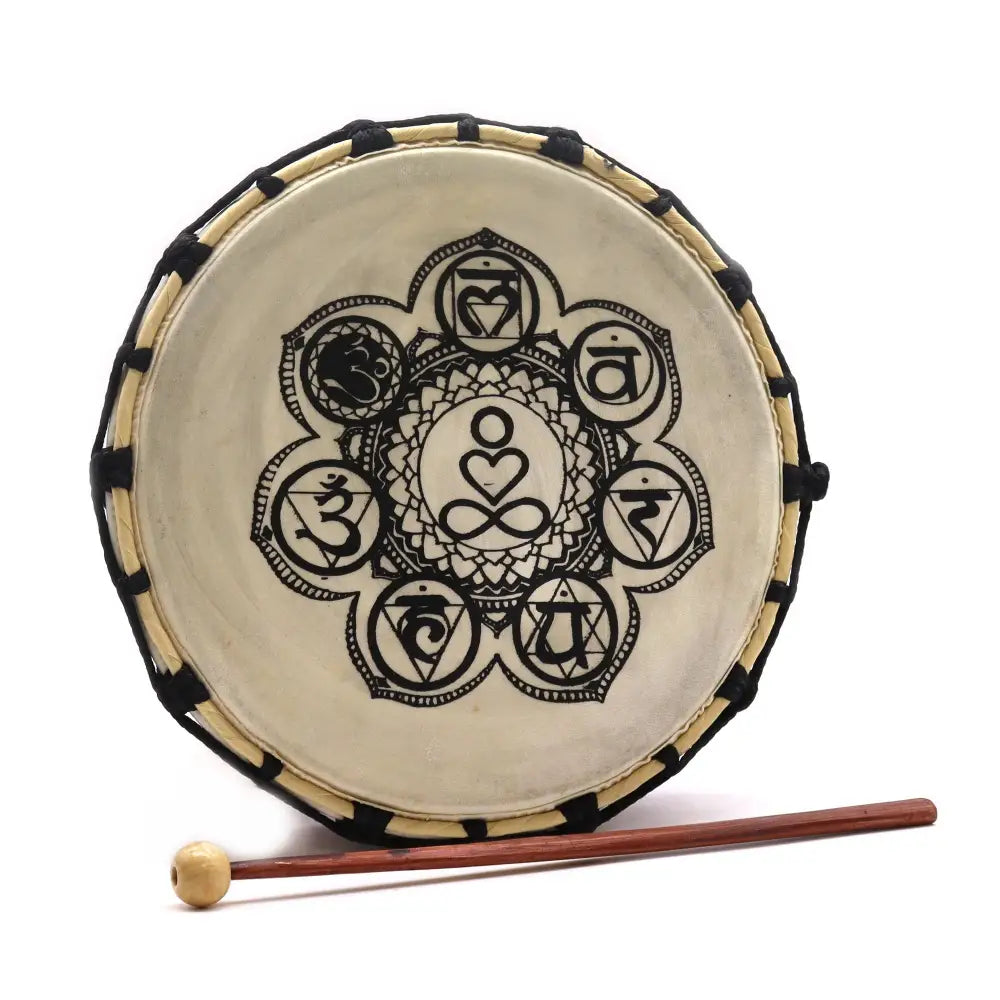 Tamburo Sciamanico Chakra con 1 Bacchetta - 25cm - Djembe & Shamanic Drums