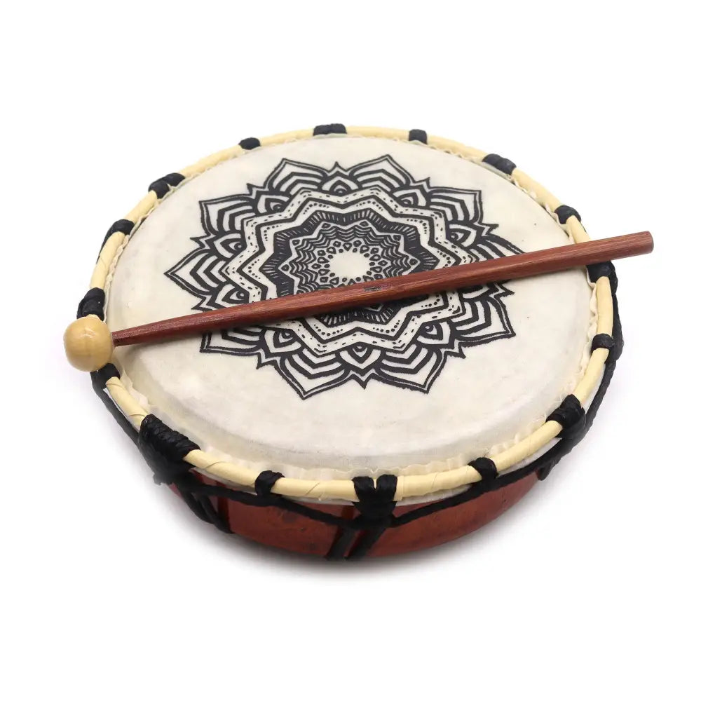 Tamburo Sciamanico Mandala con 1 Bacchetta - 20cm - Djembe & Shamanic Drums