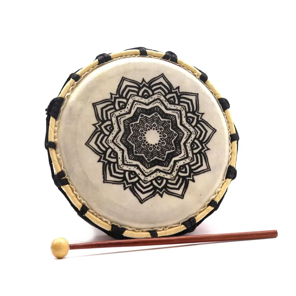 Tamburo Sciamanico Mandala con 1 Bacchetta - 20cm - Djembe & Shamanic Drums