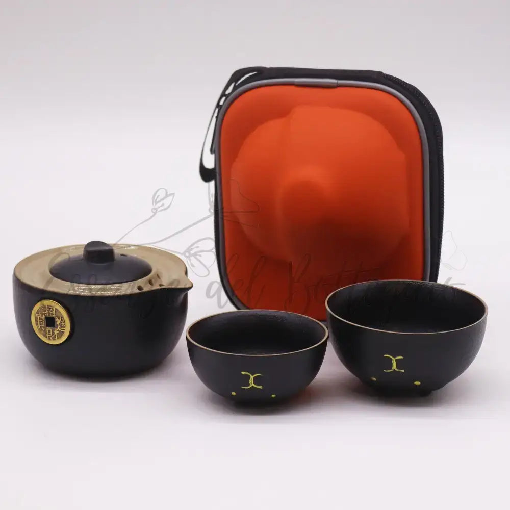 Teiera & 2 Tazze - Gatto Nero - Confezione da Viaggio - Herbal Teapot Set