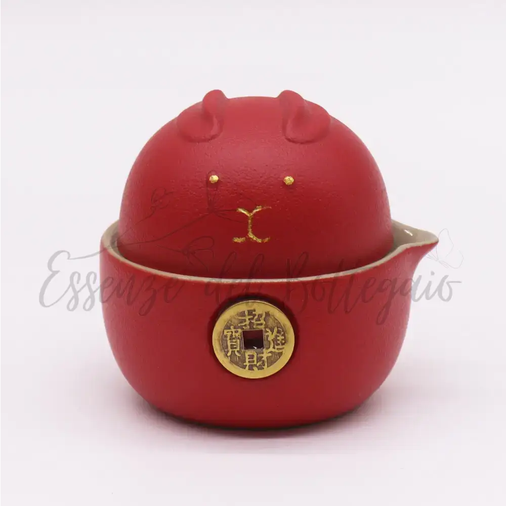 Teiera & 2 Tazze - Gatto Rosso - Confezione da Viaggio - Herbal Teapot Set