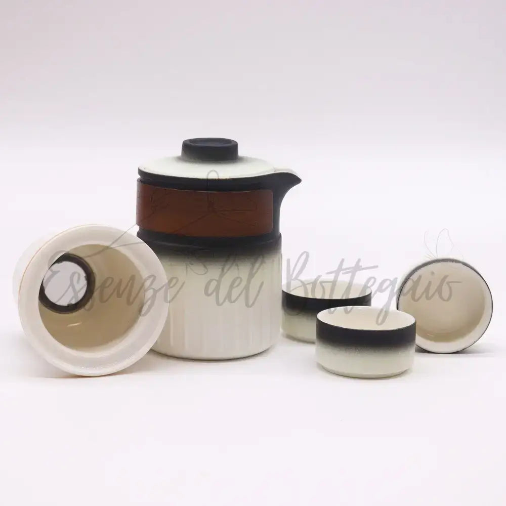 Teiera & 3 Tazze - Ceramica - Confezione da Viaggio - Herbal Teapot Set