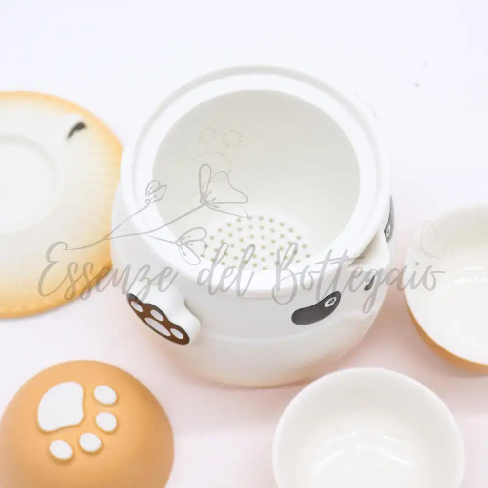 Teiera & 3 Tazze - Panda - Arancione - Herbal Teapot Set