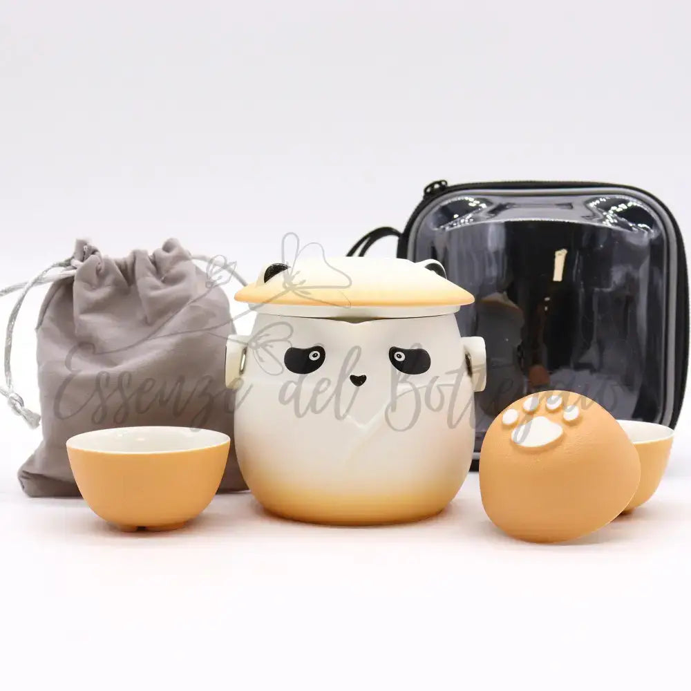 Teiera & 3 Tazze - Panda - Arancione - Herbal Teapot Set
