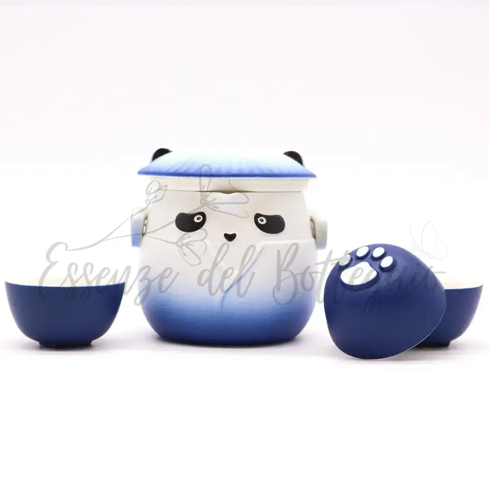 Teiera & 3 Tazze - Panda - Blu - Herbal Teapot Set