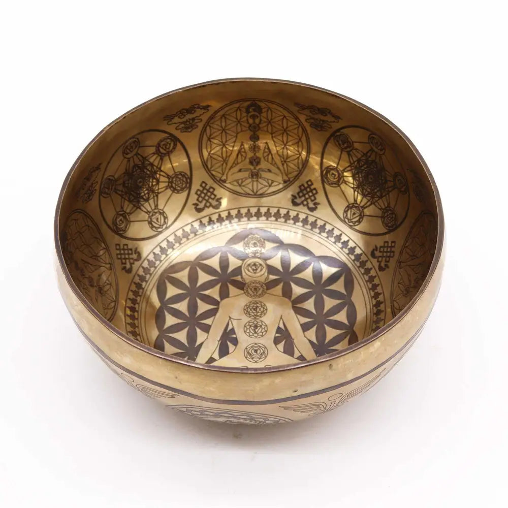 Tibetan Healing Engraved Bowl - 16cm - 7 Chakra - Tibetan Singing Bowls