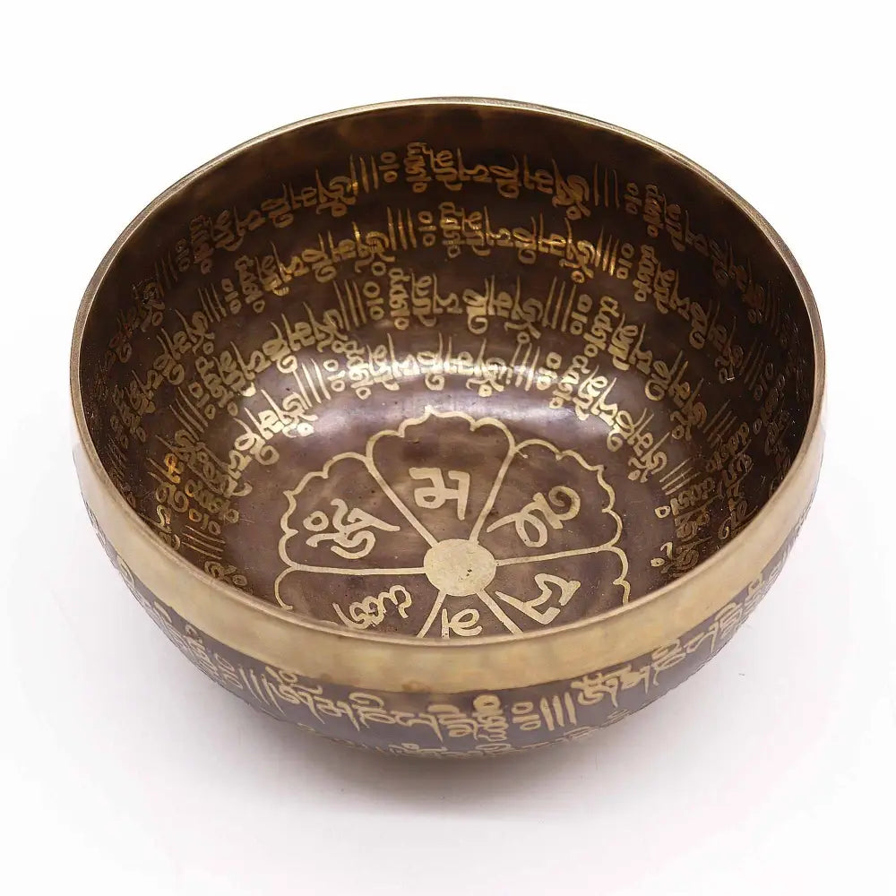 Tibetan Healing Engraved Bowl - 16cm - Mantra - Tibetan Singing Bowls