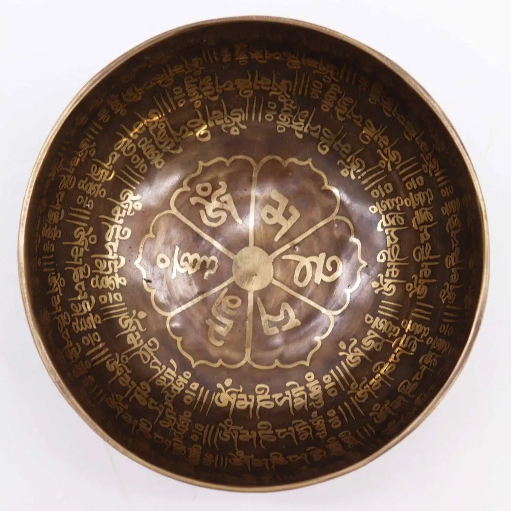 Tibetan Healing Engraved Bowl - 16cm - Mantra - Tibetan Singing Bowls