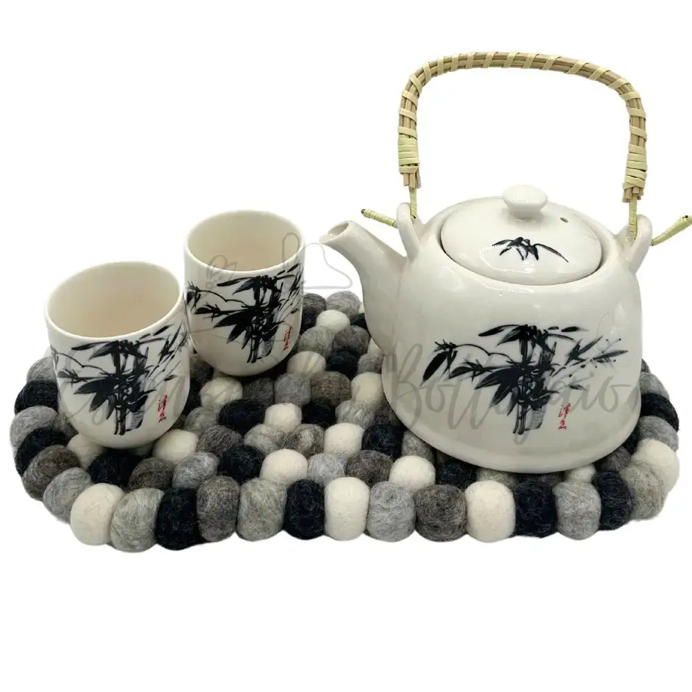 Tovaglietta in Feltro Ovale 38x18cm - Grigio - Felt Placemats & Coasters