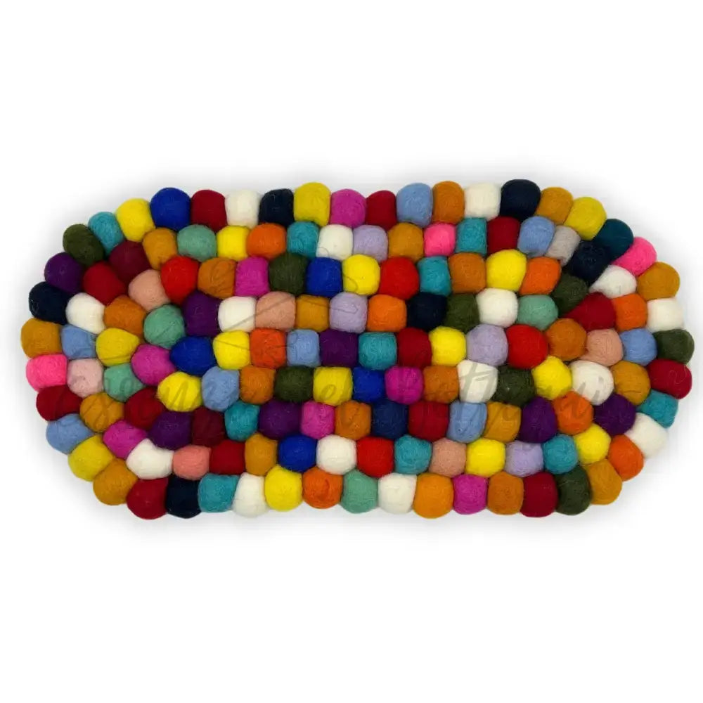 Tovaglietta in Feltro Ovale 38x18cm - Multicolore - Felt Placemats & Coasters