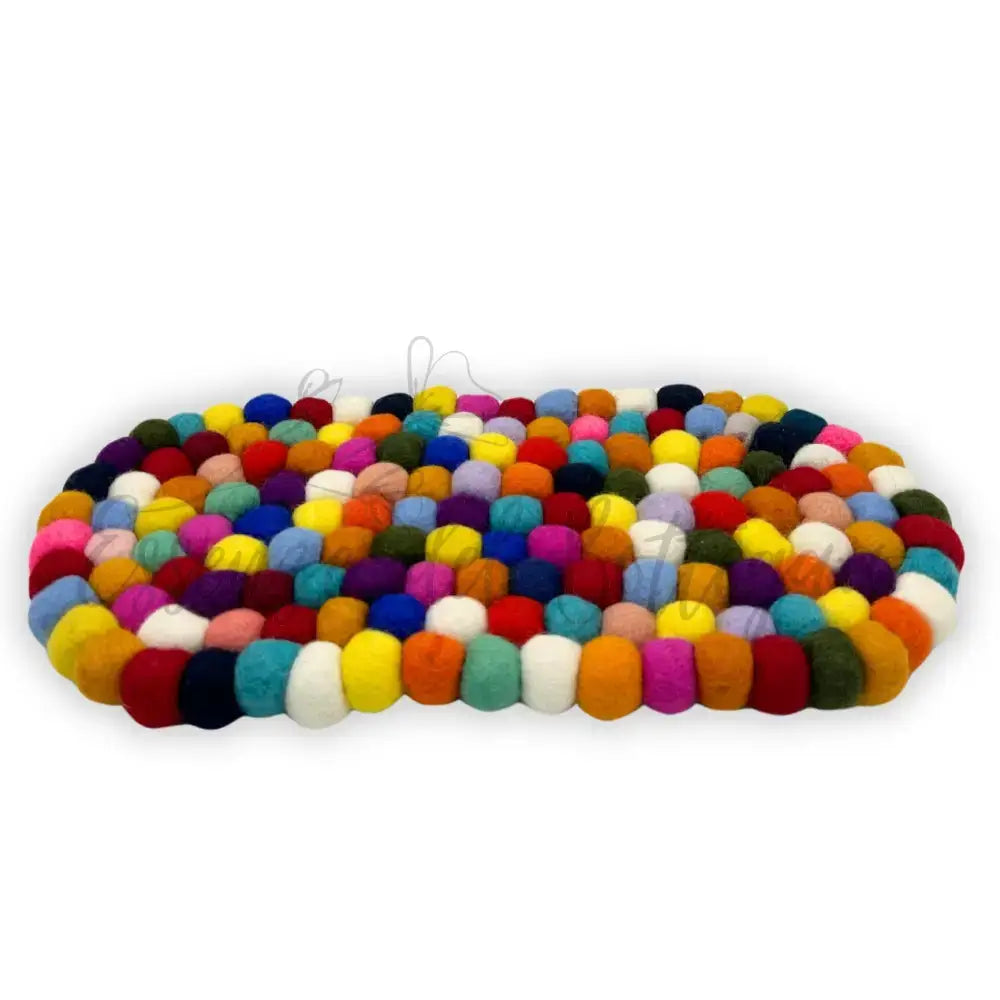 Tovaglietta in Feltro Ovale 38x18cm - Multicolore - Felt Placemats & Coasters