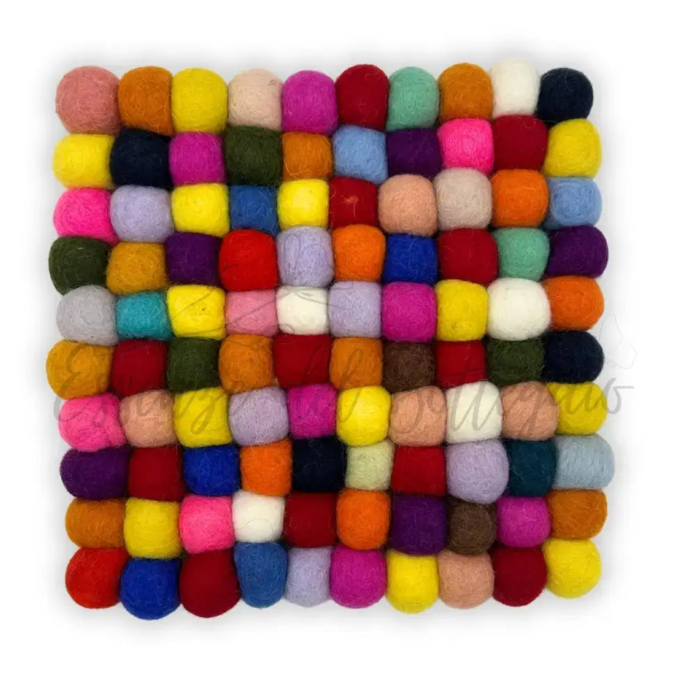 Tovaglietta in Feltro Quadrata 20cm - Multicolore - Felt Placemats & Coasters