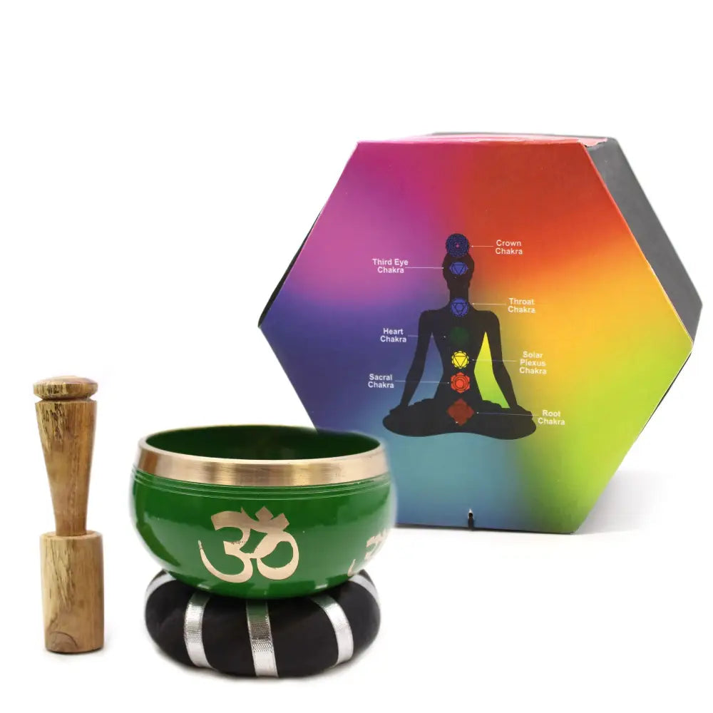 Tree of Life Singing Bowl Set- Green 10.7cm - Tibetan Singing Bowls