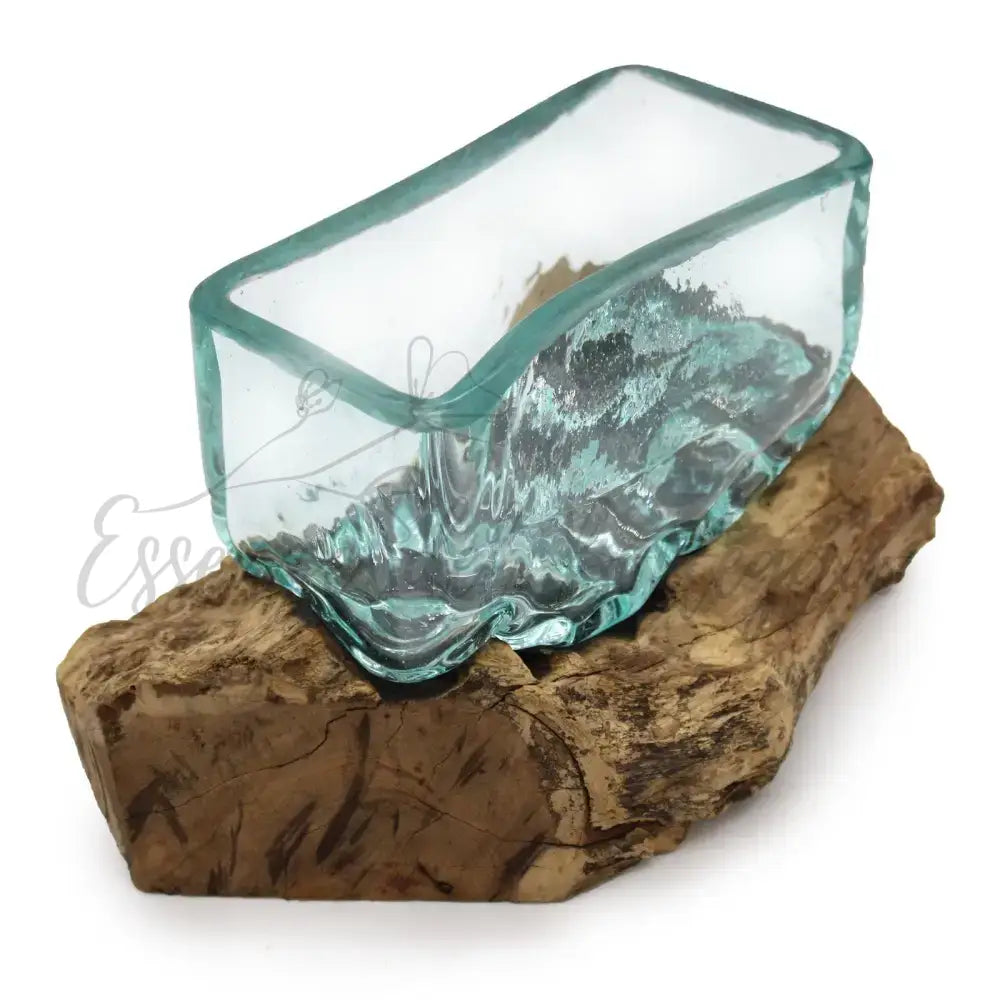 Vasca in vetro soffiato su legno con supporto - Ciotola - Molten Glass on Wood