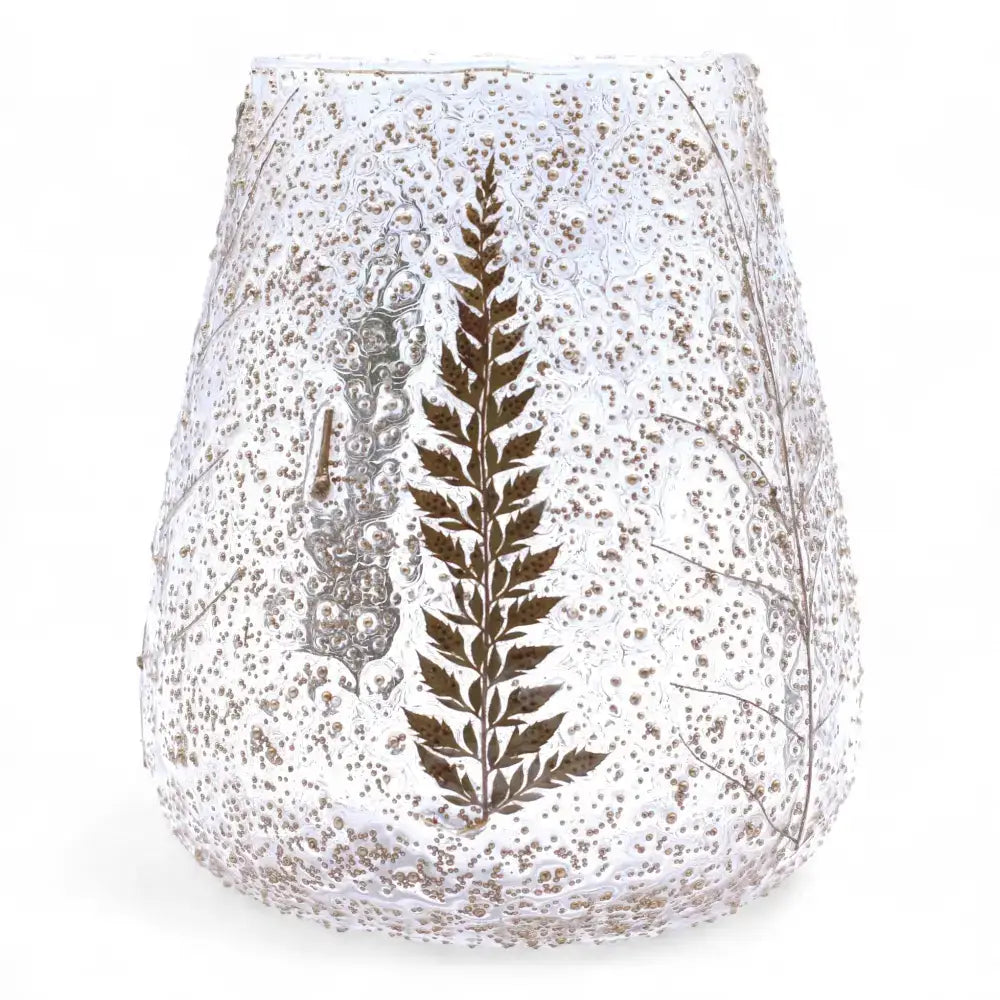 Vetro floreale naturale - Portacandele a ciotola grande - Natural Floral Glass Candle Holders