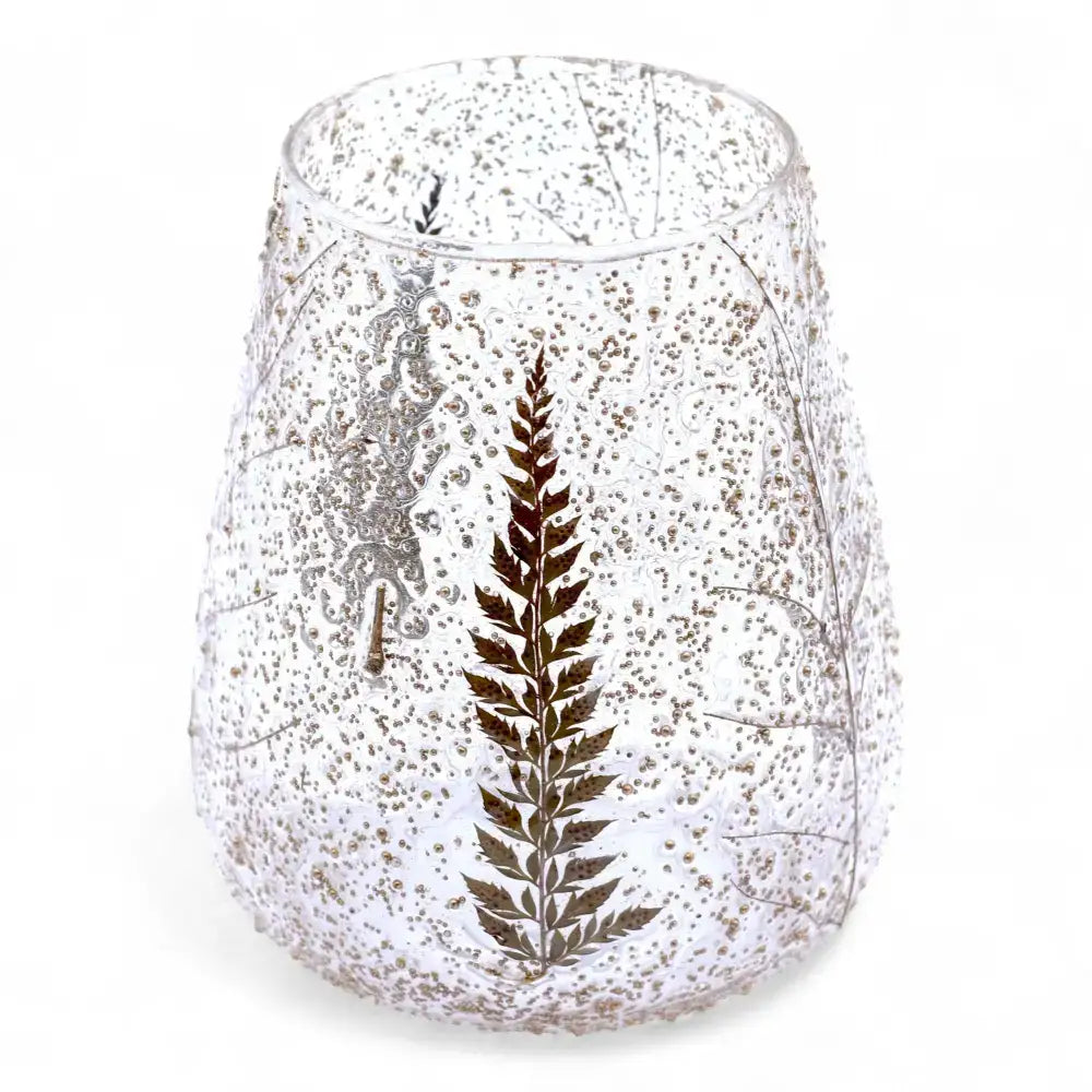 Vetro floreale naturale - Portacandele a ciotola grande - Natural Floral Glass Candle Holders