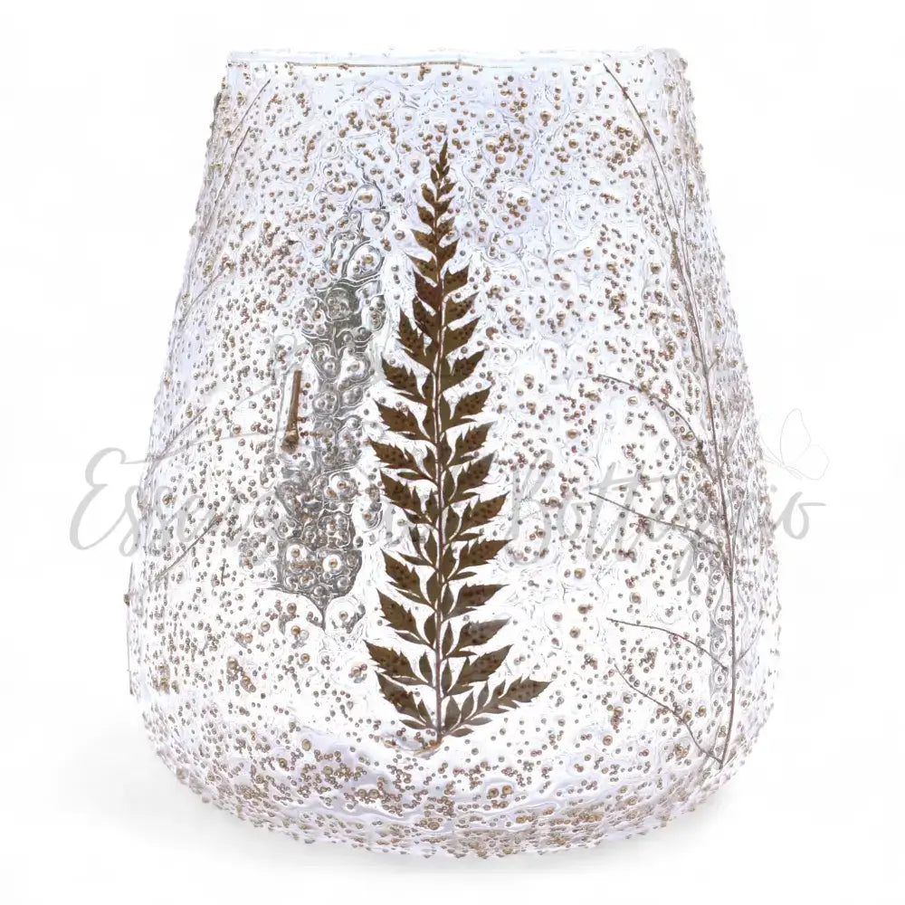 Vetro floreale naturale - Portacandele a ciotola grande - Natural Floral Glass Candle Holders