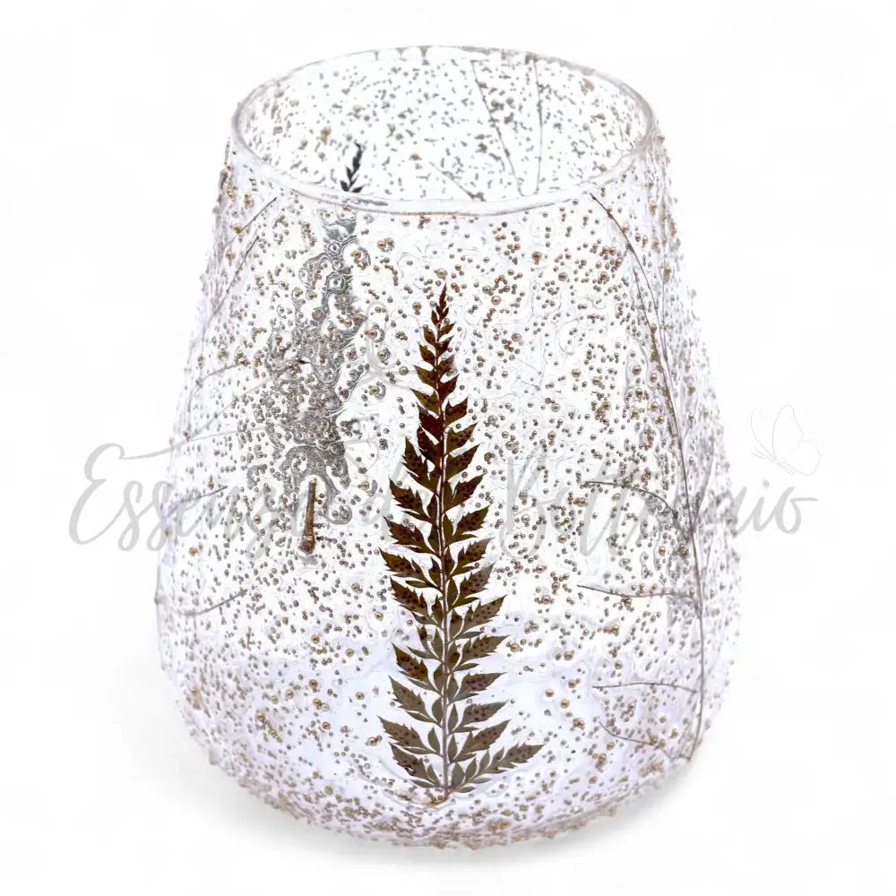 Vetro floreale naturale - Portacandele a ciotola grande - Natural Floral Glass Candle Holders