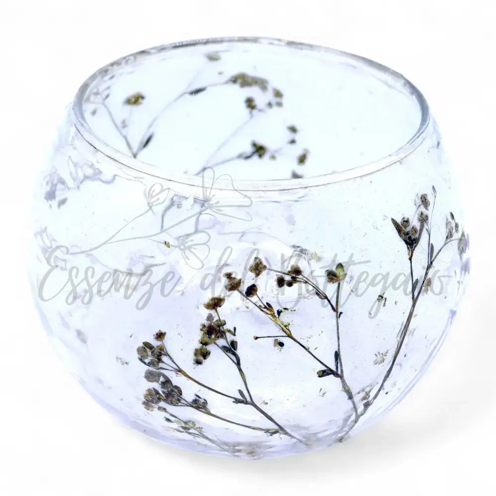 Vetro floreale naturale - Portacandele a ciotola - Natural Floral Glass Candle Holders