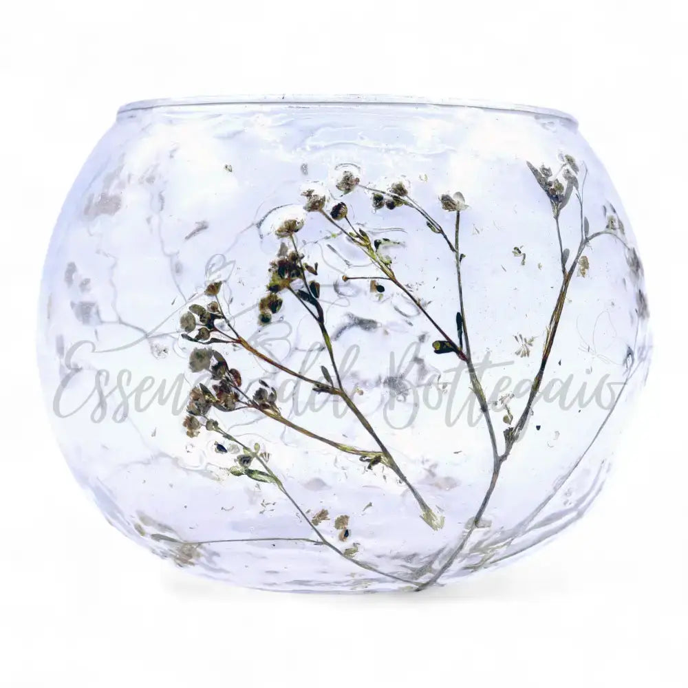 Vetro floreale naturale - Portacandele a ciotola - Natural Floral Glass Candle Holders