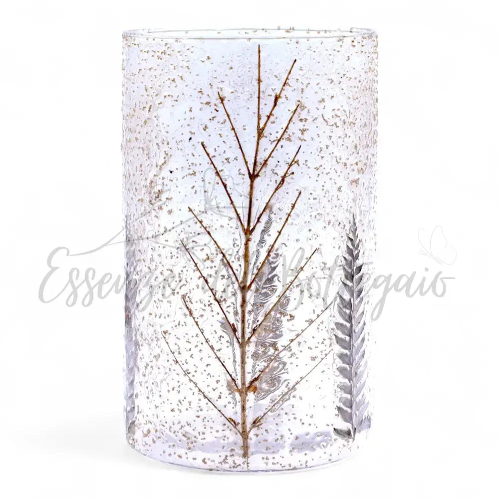 Vetro floreale naturale - Portacandele per vaso alto - Pino - Natural Floral Glass Candle Holders
