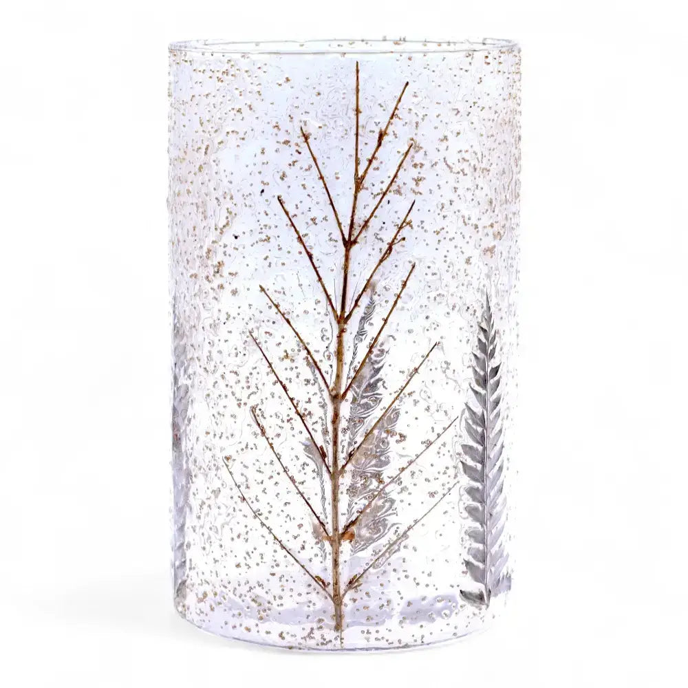 Vetro floreale naturale - Portacandele per vaso alto - Pino - Natural Floral Glass Candle Holders