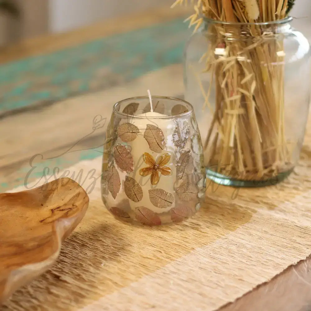 Vetro floreale naturale - Portacandele per vaso - Primavera - Natural Floral Glass Candle Holders