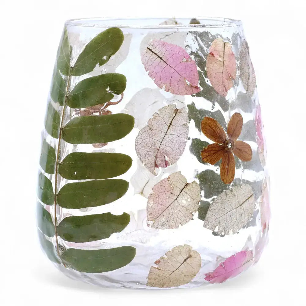 Vetro floreale naturale - Portacandele per vaso - Primavera - Natural Floral Glass Candle Holders