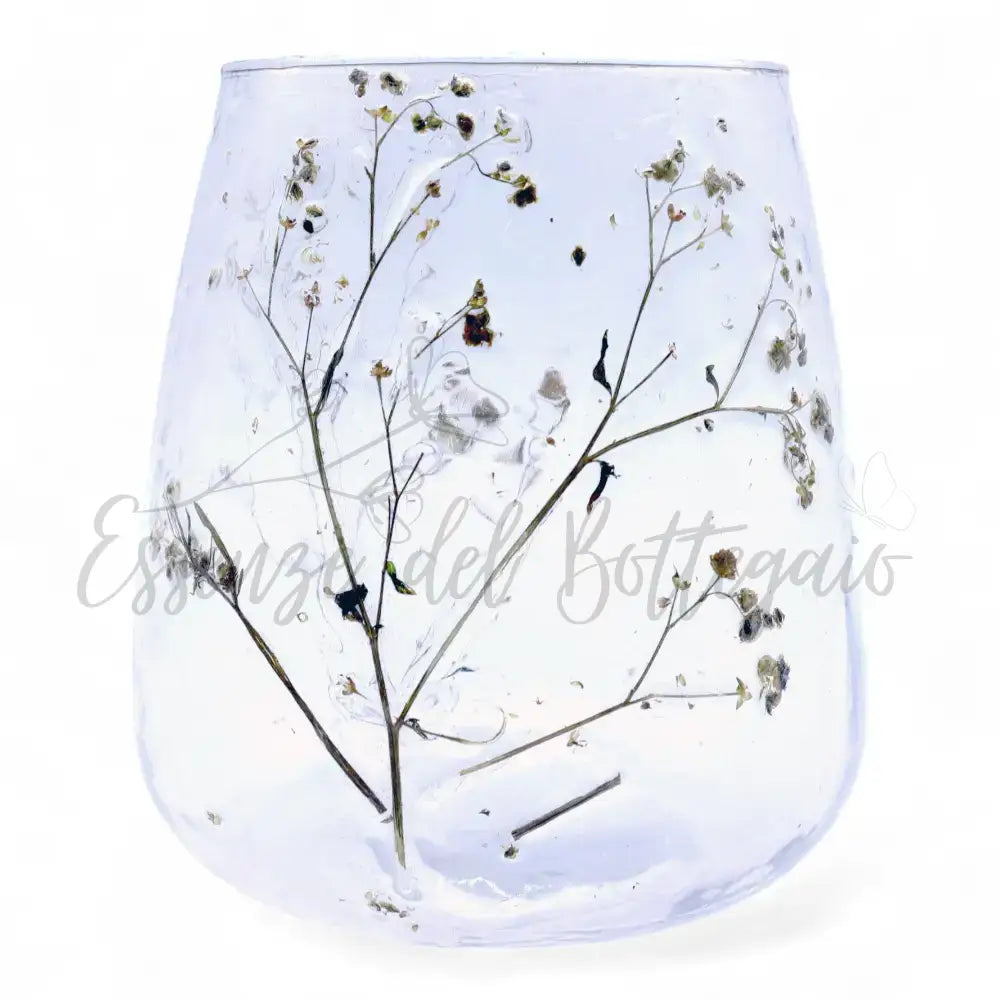 Vetro floreale naturale - Vaso portacandele - Margarita - Natural Floral Glass Candle Holders