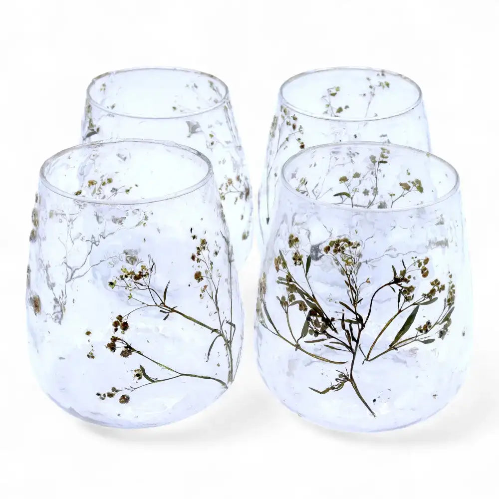 Vetro floreale naturale - Vaso portacandele - Margarita - Natural Floral Glass Candle Holders