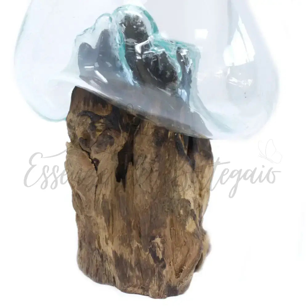 Vetro soffiato su legno - Ciotola grande - Molten Glass on Wood