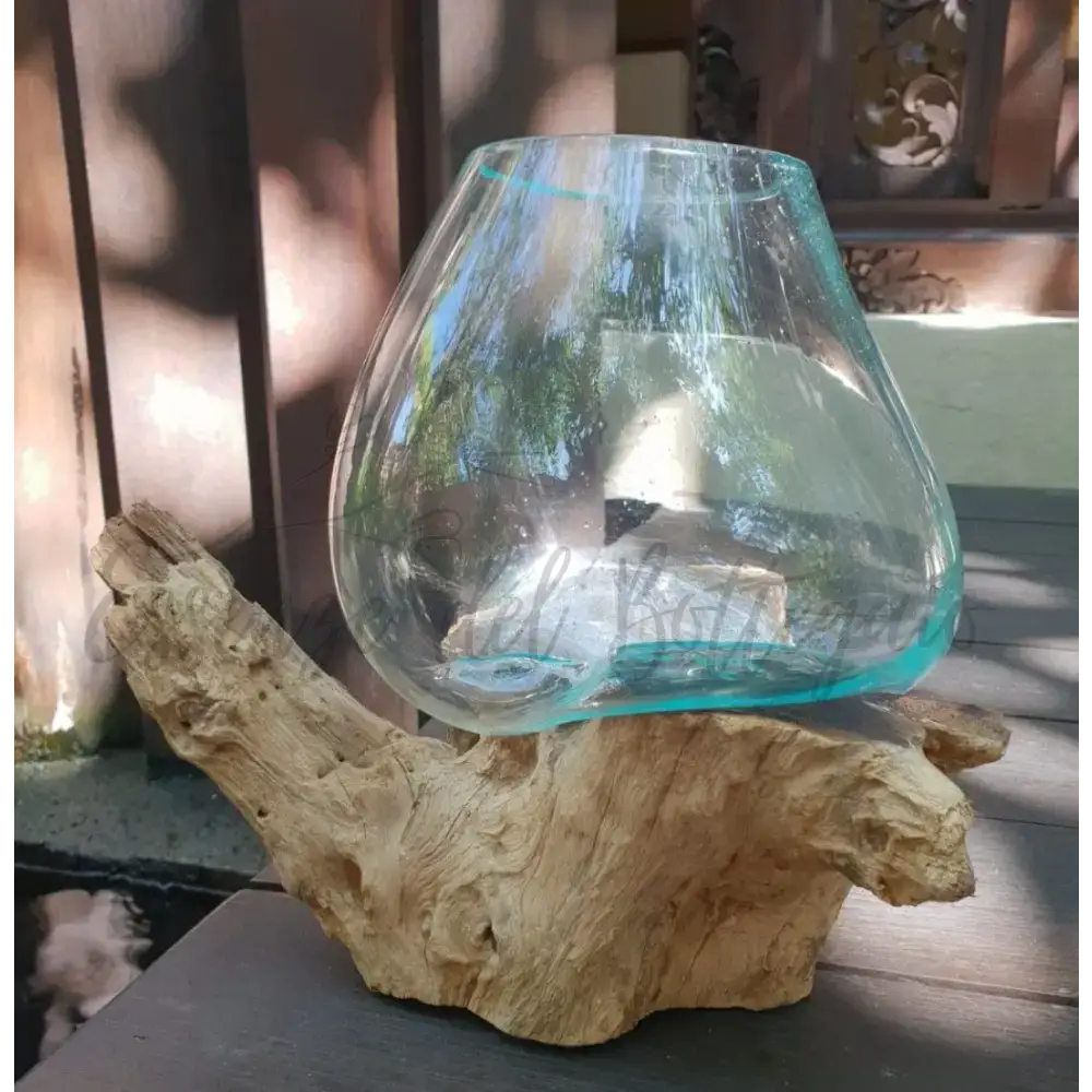 Vetro soffiato su legno - Ciotola grande - Molten Glass on Wood