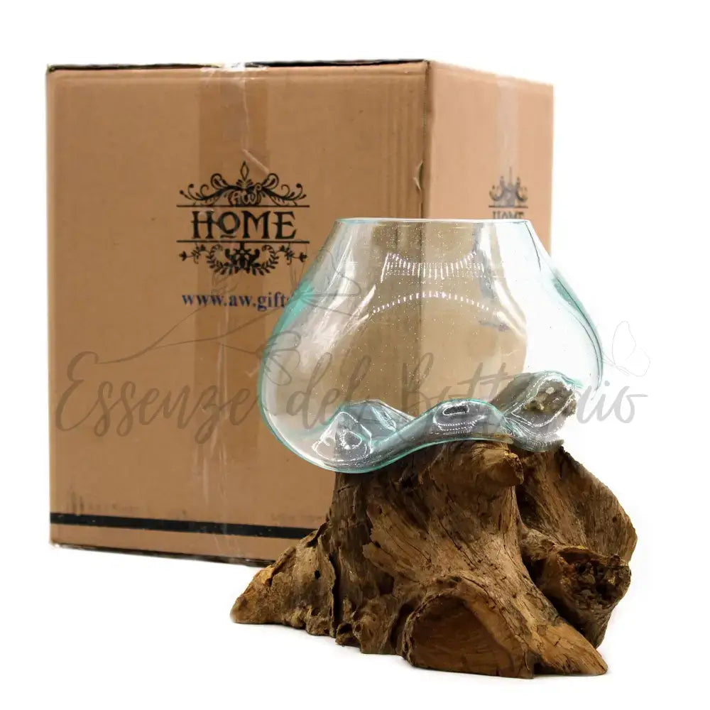 Vetro soffiato su legno - Ciotola grande - Molten Glass on Wood