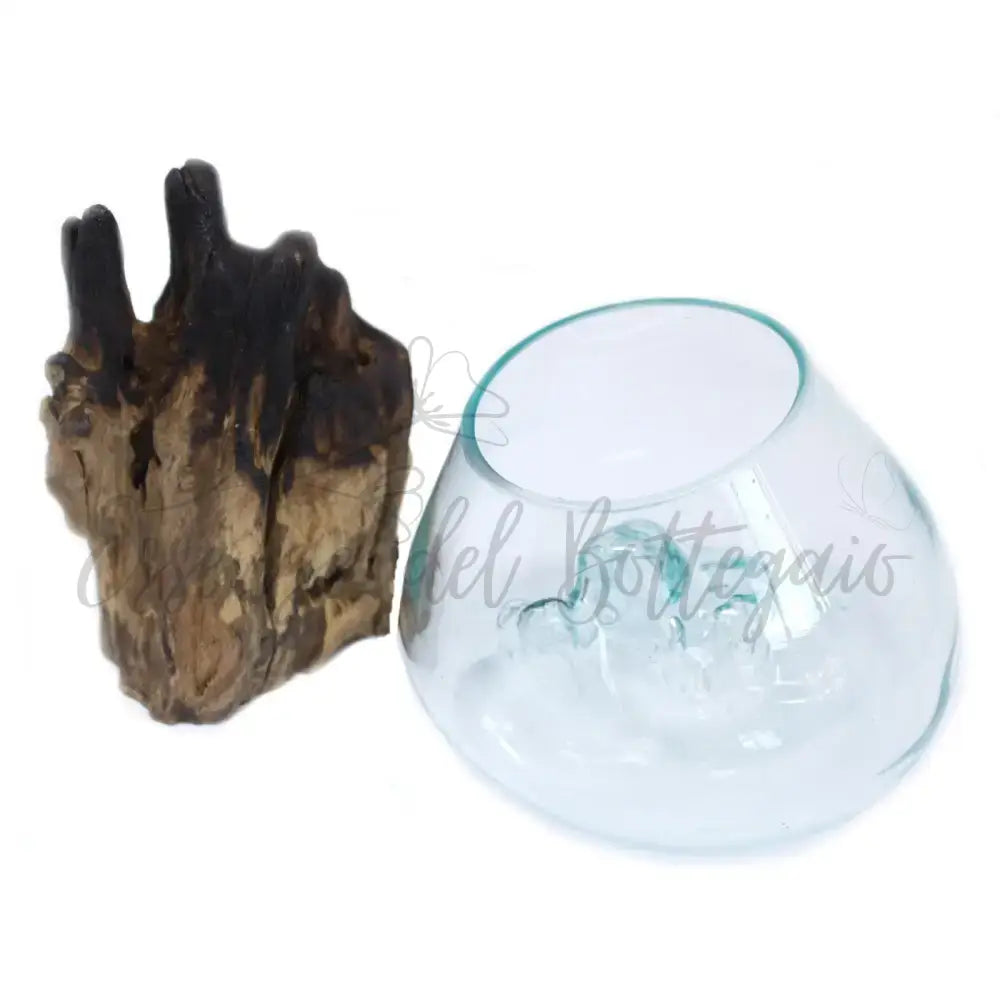 Vetro soffiato su legno - Ciotola grande - Molten Glass on Wood