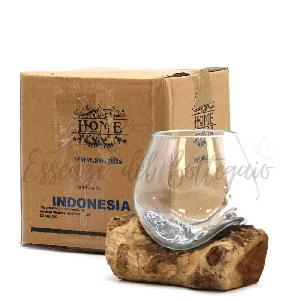 Vetro soffiato su legno - Ciotola piccola - Molten Glass on Wood