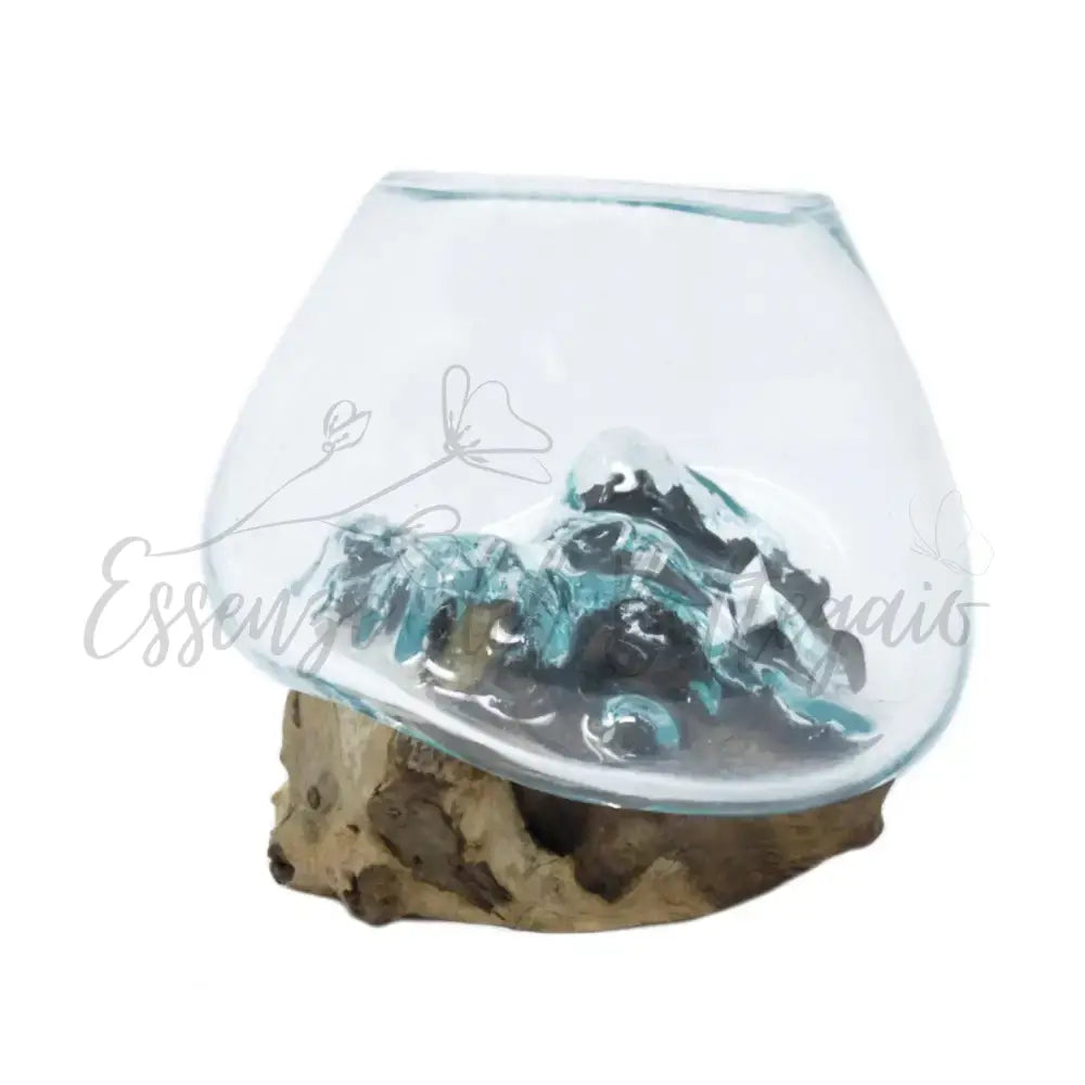 Vetro soffiato su legno - Ciotola piccola - Molten Glass on Wood