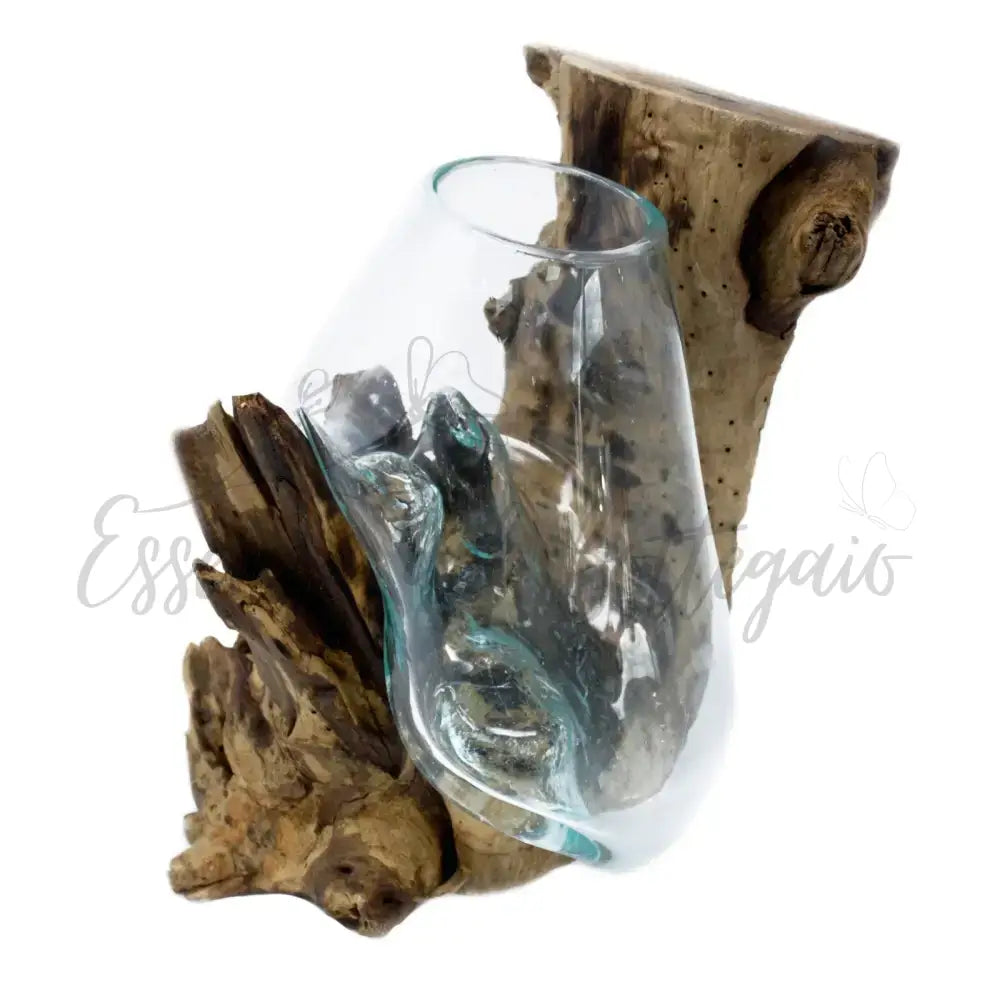 Vetro soffiato su legno - Ciotola sospesa - Molten Glass on Wood