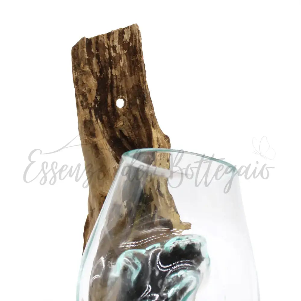 Vetro soffiato su legno - Ciotola sospesa - Molten Glass on Wood