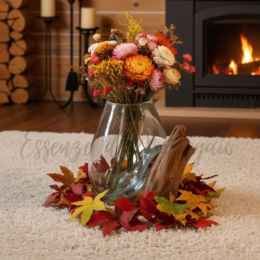 Vetro soffiato su legno - Ciotola sospesa - Molten Glass on Wood