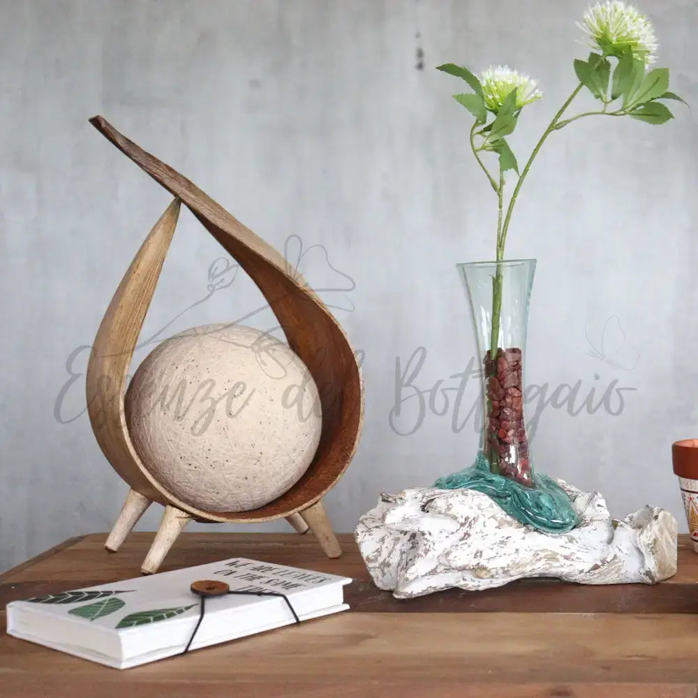 Vetro soffiato su legno imbiancato - Vaso - Medio - Molten Glass on Wood