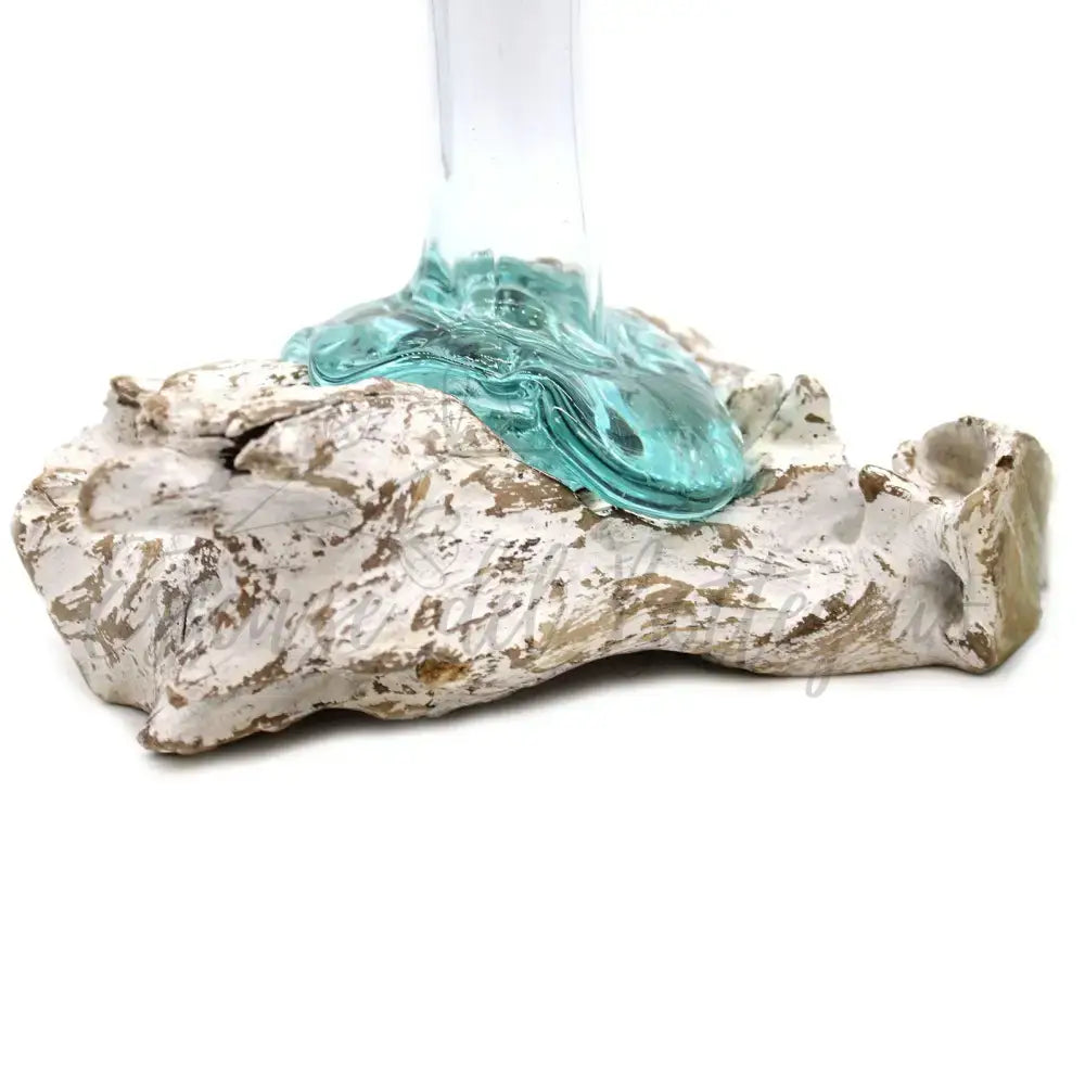 Vetro soffiato su legno imbiancato - Vaso - Medio - Molten Glass on Wood