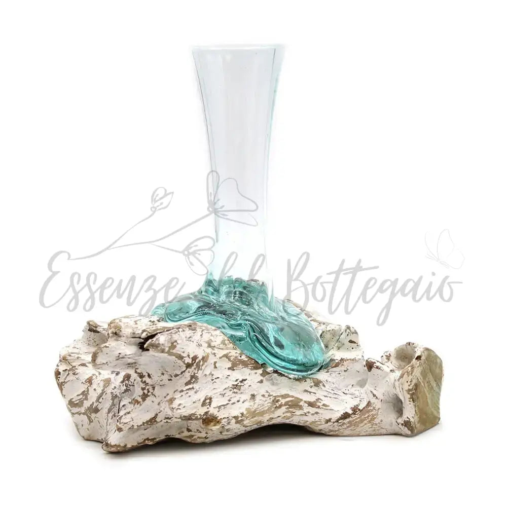 Vetro soffiato su legno imbiancato - Vaso - Medio - Molten Glass on Wood