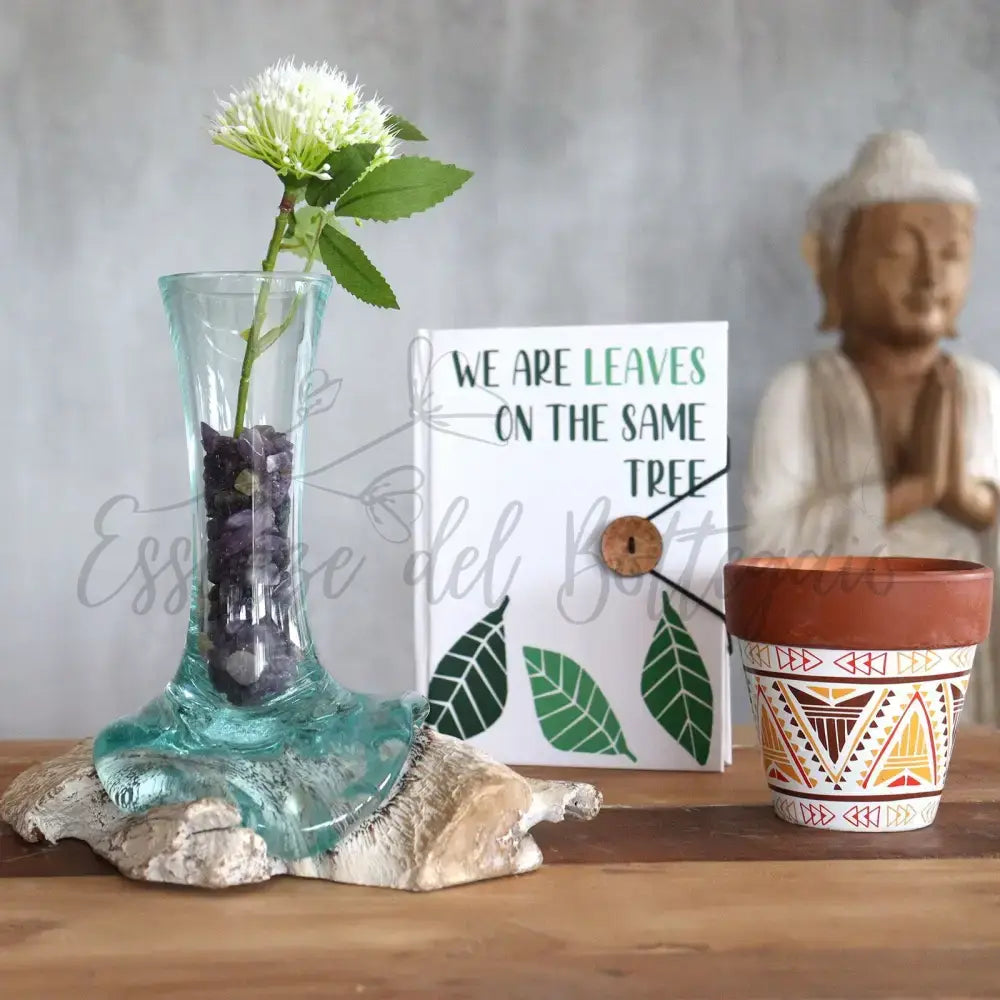 Vetro soffiato su legno imbiancato - Vaso - Piccolo - Molten Glass on Wood